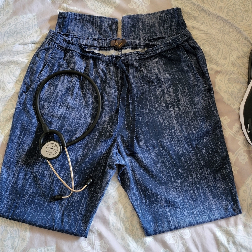 Jaannu Navy blue denim scrub pants